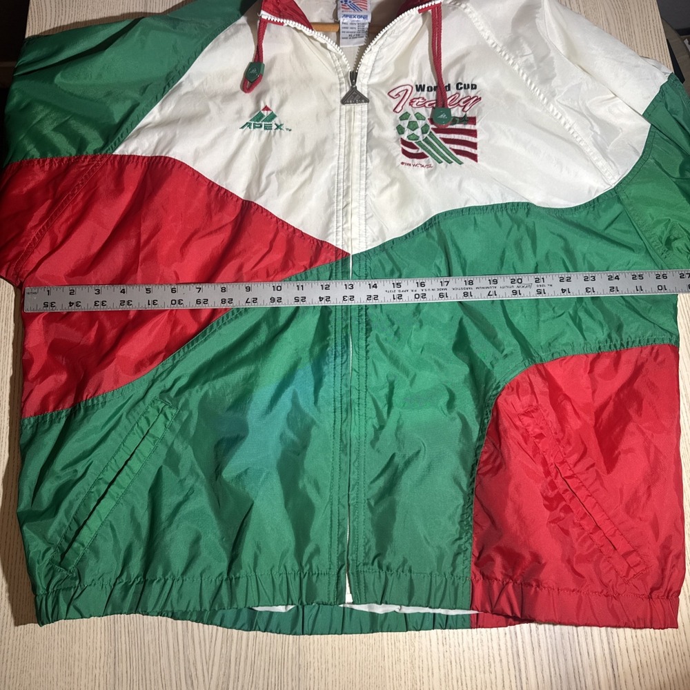 Vintage 1994 World Cup Italy Apex One Windbreaker Jacket Soccer 90s Size XL - Picture 11 of 14